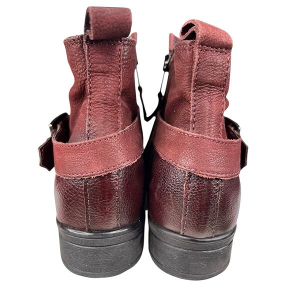 Miz Mooz Women’s Suzy Wide Merlot Buckle Ankle Boot Size 37 US 6.5/7 - Picture 8 of 12